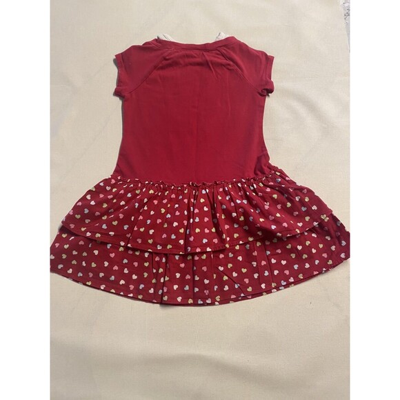 Toddler Girl’s Valentine’s Day Dress Ruffled Pink Red Hearts Size 4T - Picture 3 of 3
